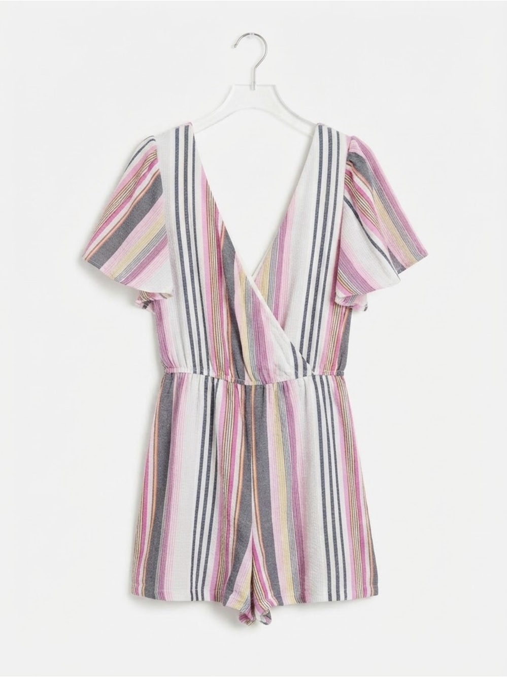 Trixxi Striped Pink Multicolor Kids One-Piece Romper Large - Picture 1 of 4